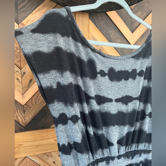 SUSINA Nordstrom Black Grey Tie Dye Drawstring Waist Pants Jumpsuit Medium - Picture 4 of 9